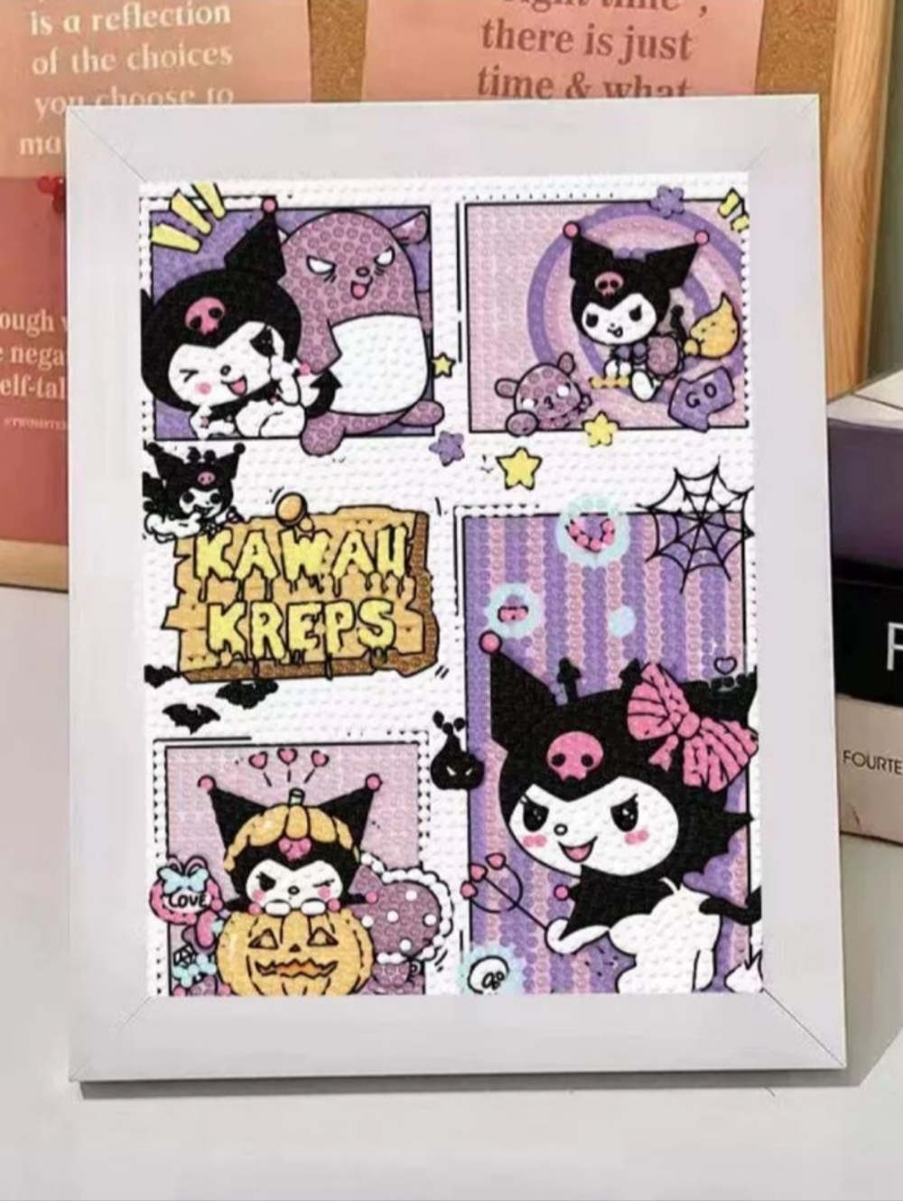 Brand New DIY Kuromi Halloween Diamond Beads Art With Frame